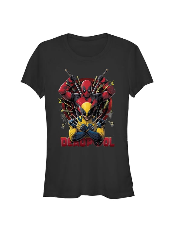 Junior's Marvel: Deadpool & Wolverine Classic Poses Graphic T-Shirt