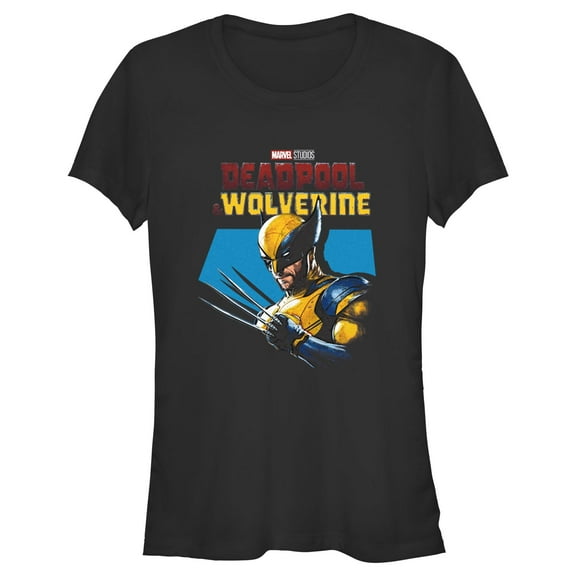 Junior's Marvel: Deadpool & Wolverine Claw Pose  Graphic T-Shirt