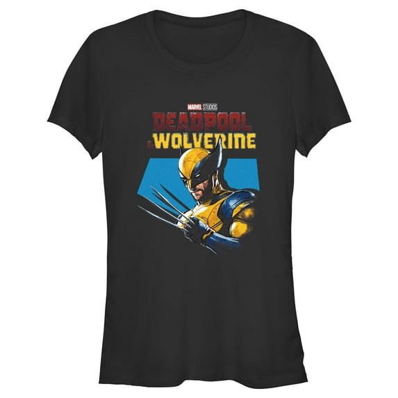 Junior's Marvel: Deadpool & Wolverine Claw Pose Graphic T-Shirt