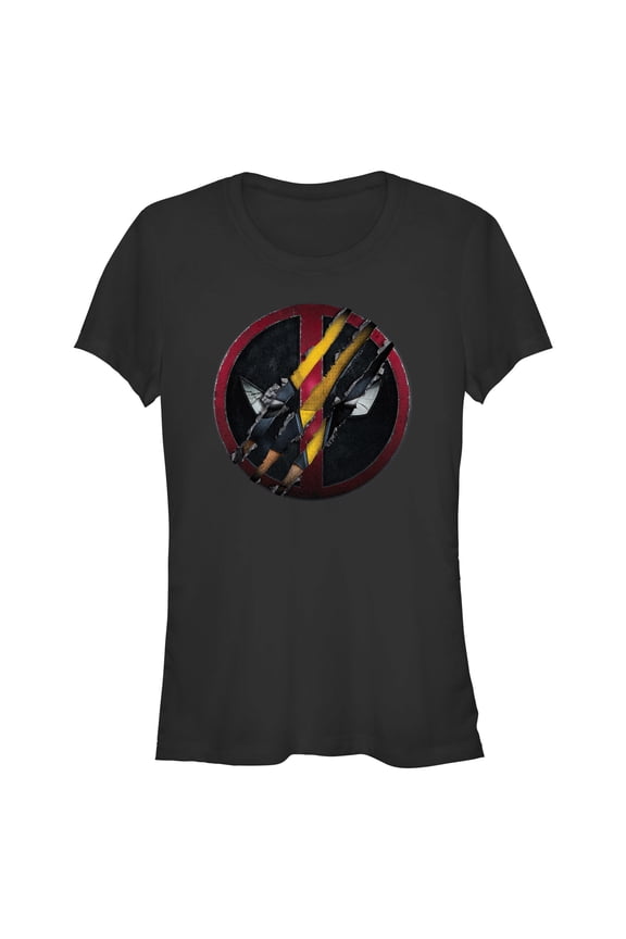 Junior's Marvel: Deadpool & Wolverine Claw Symbol Graphic T-Shirt