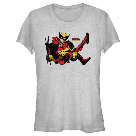 Junior's Marvel: Deadpool & Wolverine Couple Pose Graphic T-Shirt
