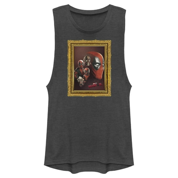 Junior's Marvel: Deadpool & Wolverine Family Photo Frame Festival Muscle Graphic T-Shirt