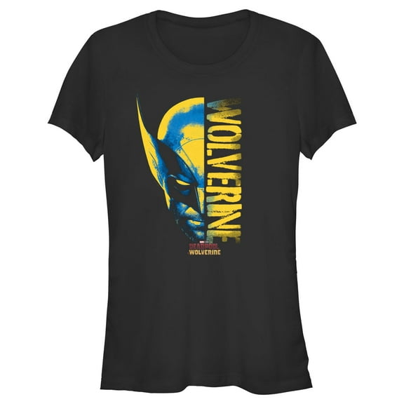 Junior's Marvel: Deadpool & Wolverine Half Face  Graphic T-Shirt