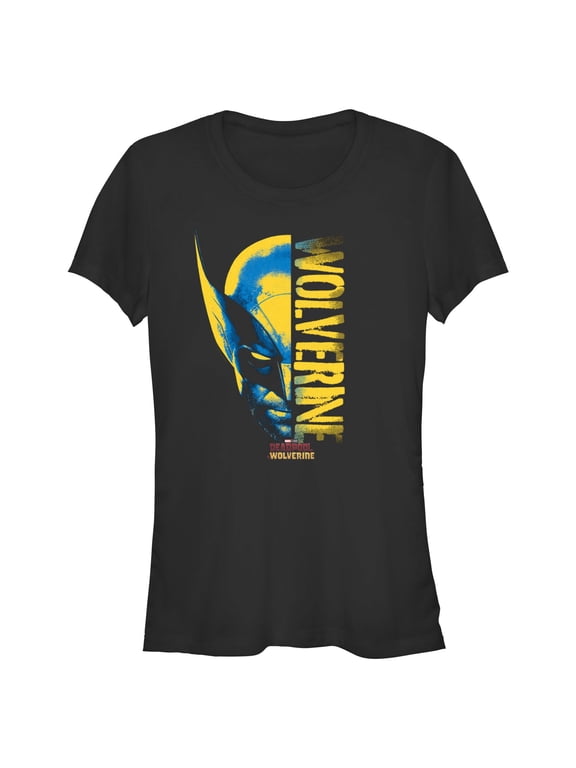 Junior's Marvel: Deadpool & Wolverine Half Face Graphic T-Shirt