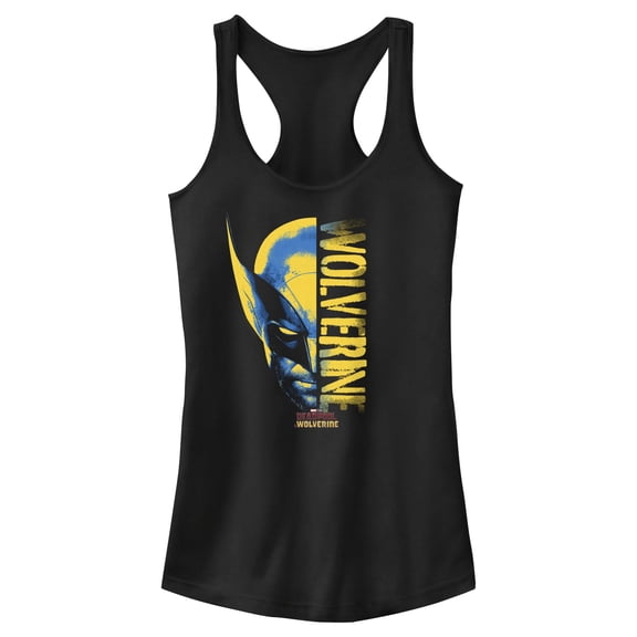 Junior's Marvel: Deadpool & Wolverine Half Face Racerback Tank Top