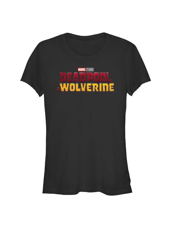 Junior's Marvel: Deadpool & Wolverine Movie Logo Graphic Tee Black Small