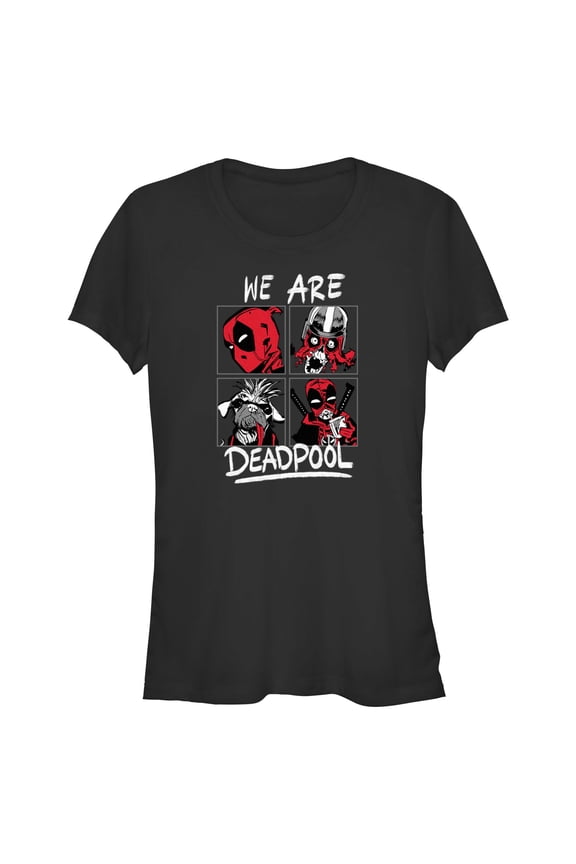 Junior's Marvel: Deadpool & Wolverine Photo Squares Graphic T-Shirt