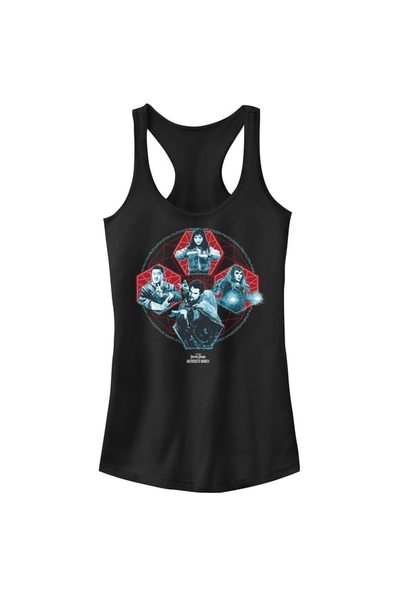 Junior's Marvel Doctor Strange in the Multiverse of Madness Action Panels  Racerback Tank Top Black Large