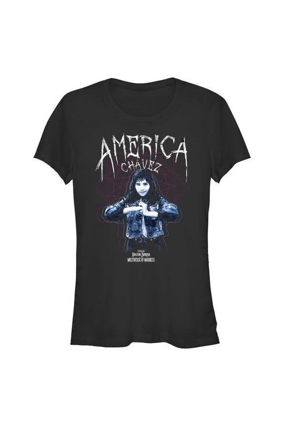 Junior's Marvel Doctor Strange in the Multiverse of Madness America Chavez Solo  Graphic Tee Black Medium