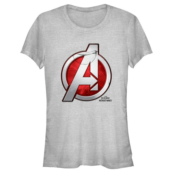 Junior's Marvel Doctor Strange in the Multiverse of Madness Avengers Logo Graphic Tee Athletic Heather Medium