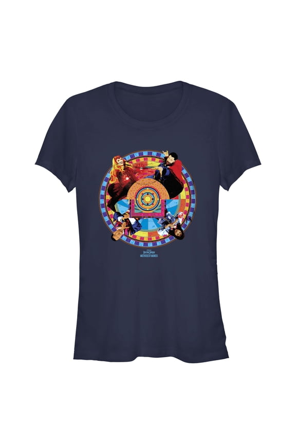 Junior's Marvel Doctor Strange in the Multiverse of Madness Colorful Badge Graphic Tee Navy Blue Large