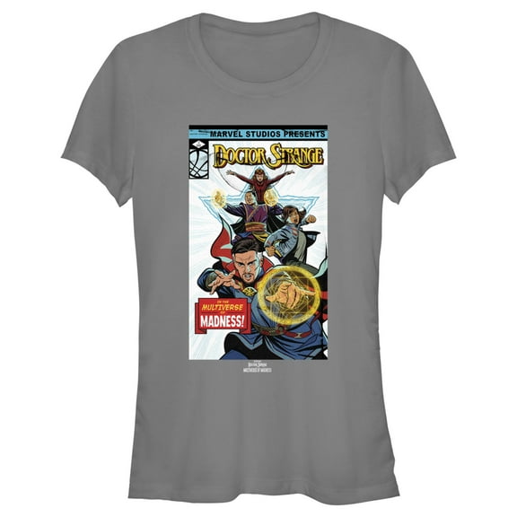 Junior's Marvel Doctor Strange in the Multiverse of Madness Comic Cover Graphic Tee Charcoal Large