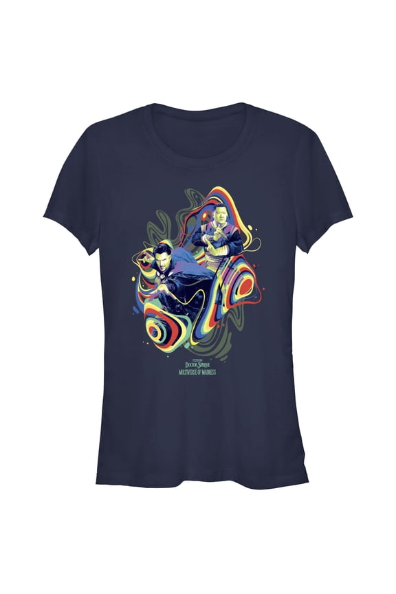 Junior's Marvel Doctor Strange in the Multiverse of Madness Groovy Magic Graphic Tee Navy Blue Large
