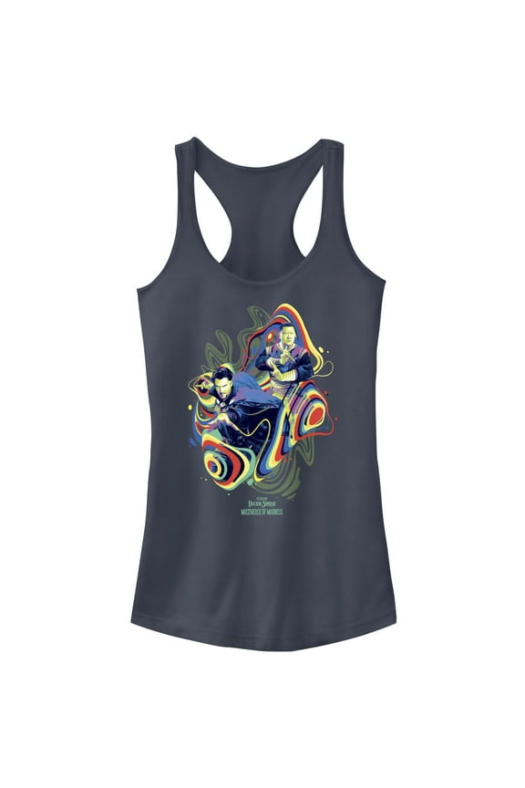 Junior's Marvel Doctor Strange in the Multiverse of Madness Groovy Magic Racerback Tank Top Indigo Medium