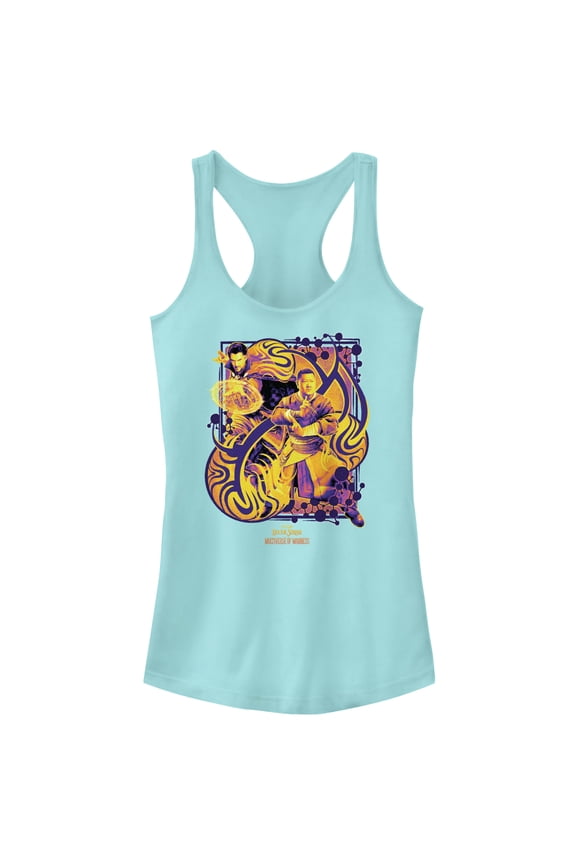 Junior's Marvel Doctor Strange in the Multiverse of Madness Magic Swirl Racerback Tank Top Cancun Medium