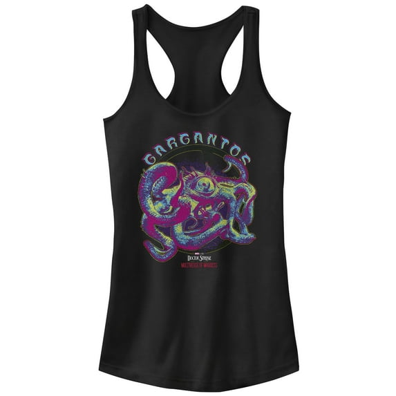Junior's Marvel Doctor Strange in the Multiverse of Madness Neon Gargantos Racerback Tank Top Black Small