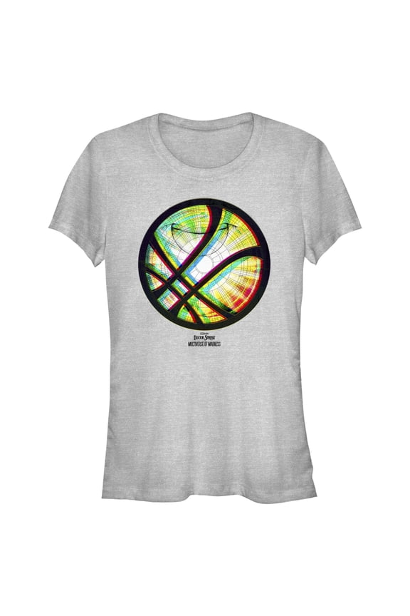 Junior's Marvel Doctor Strange in the Multiverse of Madness Neon Logo Graphic Tee Athletic Heather Large
