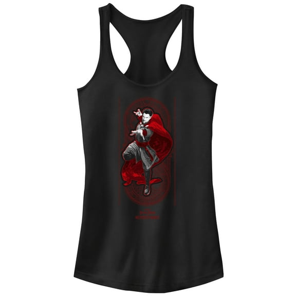 Junior's Marvel Doctor Strange in the Multiverse of Madness Red Strange  Racerback Tank Top Black Medium