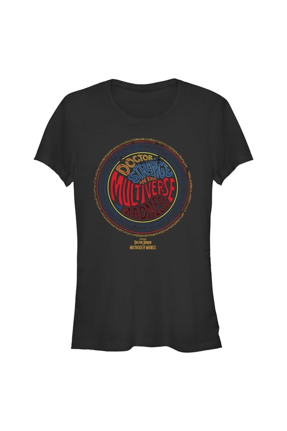 Junior's Marvel Doctor Strange in the Multiverse of Madness Retro Logo Graphic Tee Black X Large