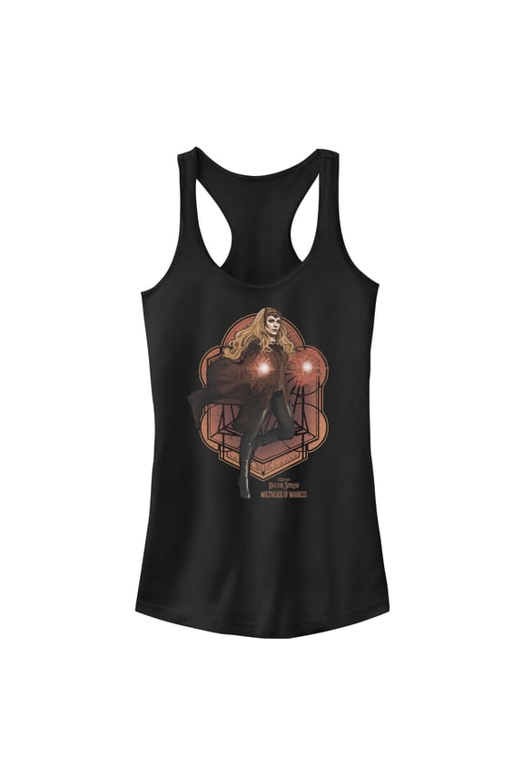 Junior's Marvel Doctor Strange in the Multiverse of Madness Scarlet Witch Racerback Tank Top Black X Small