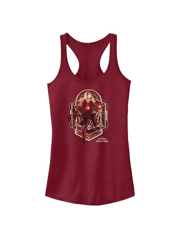 Junior's Marvel Doctor Strange in the Multiverse of Madness Wanda Maximoff Racerback Tank Top Scarlet Medium
