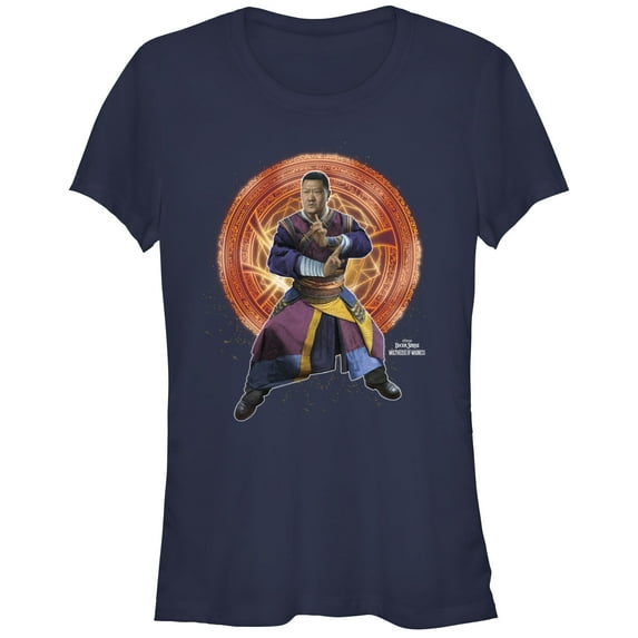 Junior's Marvel Doctor Strange in the Multiverse of Madness Wong in Action Graphic Tee Navy Blue Small