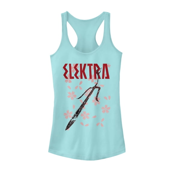 Junior's Marvel Elektra Blossoms  Racerback Tank Top Cancun 2X Large