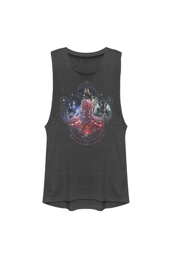 Junior's Marvel Eternals Celestials Four Festival Muscle Graphic Tee Charcoal Large