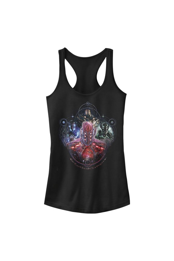 Junior's Marvel Eternals Celestials Four Racerback Tank Top Black Medium