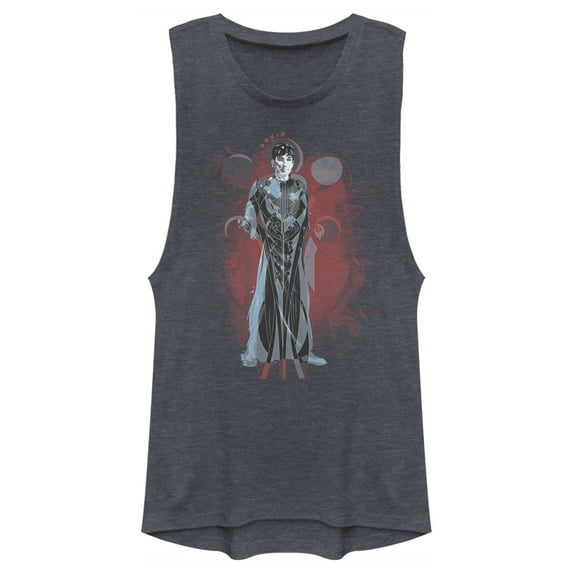 Junior's Marvel Eternals Druig Sketch Festival Muscle Graphic Tee Denim Blue Heather X Small