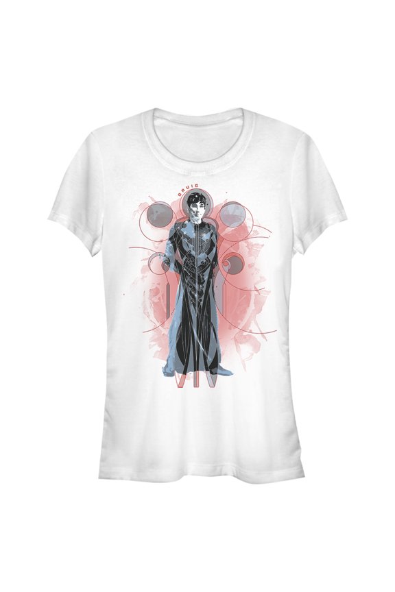 Junior's Marvel Eternals Druig Sketch Graphic Tee White Large