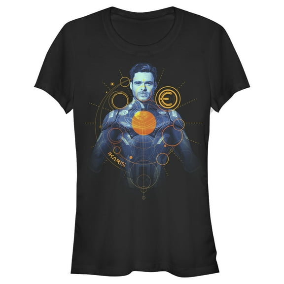 Junior's Marvel Eternals Ikaris Circles  Graphic Tee Black Small