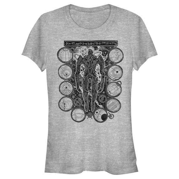 Junior's Marvel Eternals Kro Wood Stamp Circles Graphic Tee Athletic Heather Medium