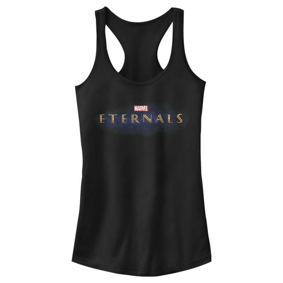 Junior's Marvel Eternals Movie Logo  Racerback Tank Top Black Large