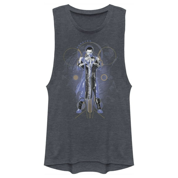 Junior's Marvel Eternals Phastos Circles Festival Muscle Graphic Tee Denim Blue Heather Small
