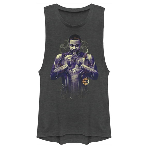 Junior's Marvel Eternals Phastos Festival Muscle Graphic Tee Charcoal X Small