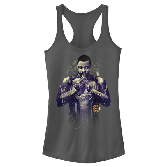 Junior's Marvel Eternals Phastos Racerback Tank Top Charcoal X Small