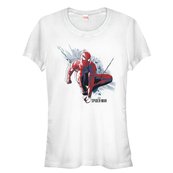 Junior's Marvel Gamerverse Spider-Man City Graphic Tee White 2X Large