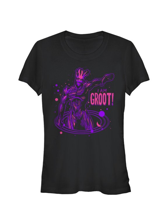Junior's Marvel Guardians of the Galaxy I am Groot Graphic Tee Black X Large