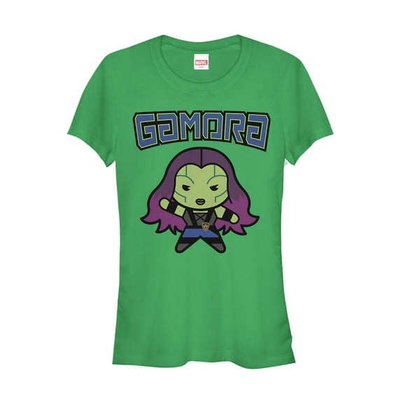 Junior's Marvel Guardians of the Galaxy Kawaii Gamora  Graphic Tee Kelly Green Small