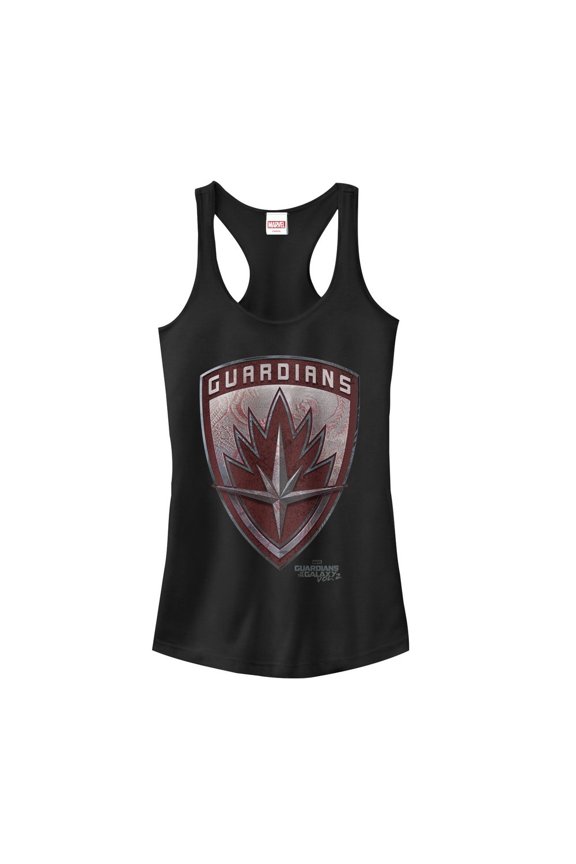 Junior's Marvel Guardians of the Galaxy Vol. 2 Tattoo Shield Racerback Tank Top Black X Large