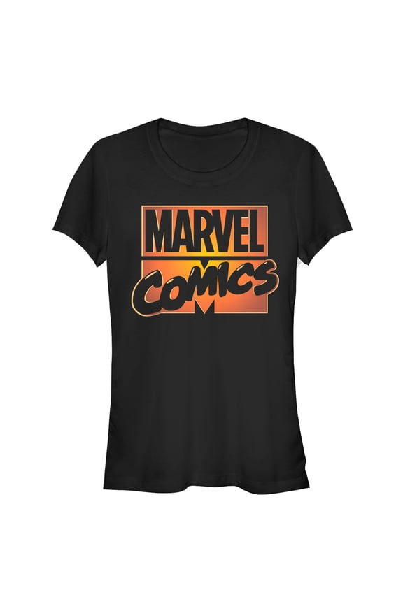 Junior's Marvel Halloween Comics Logo Glow  Graphic Tee Black Medium