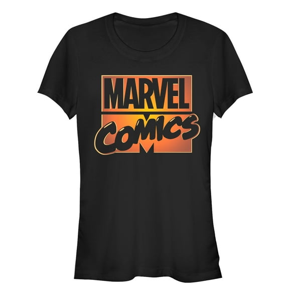 Junior's Marvel Halloween Comics Logo Glow Graphic Tee Black Small