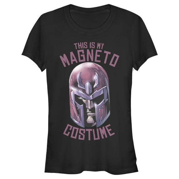 Junior's Marvel Halloween Magneto Costume Graphic Tee Black X Large