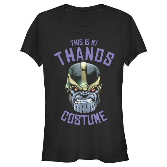 Junior's Marvel Halloween Thanos Costume  Graphic Tee Black 2X Large
