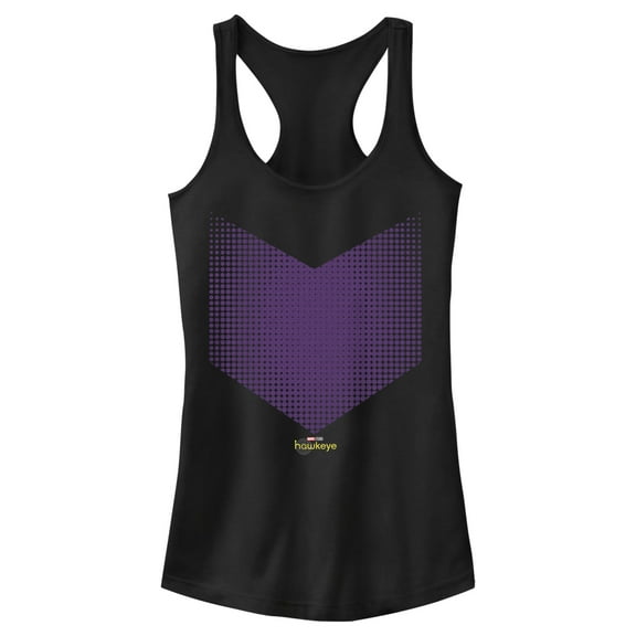 Junior's Marvel Hawkeye Halftone Arrow Icon  Racerback Tank Top Black Small