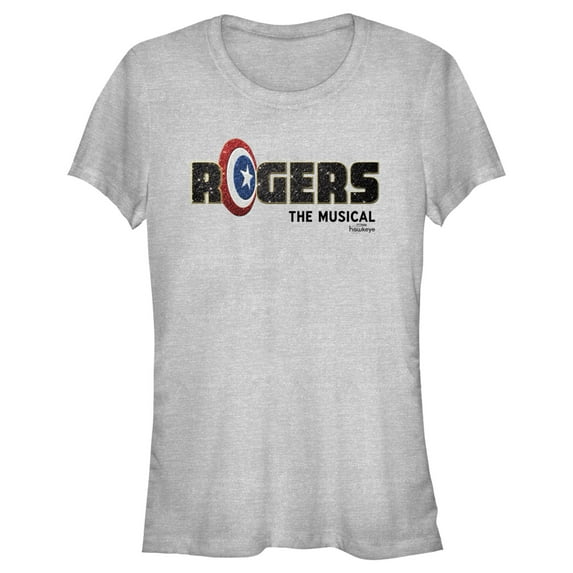 Junior's Marvel Hawkeye Rogers The Musical Graphic Tee Athletic Heather Small