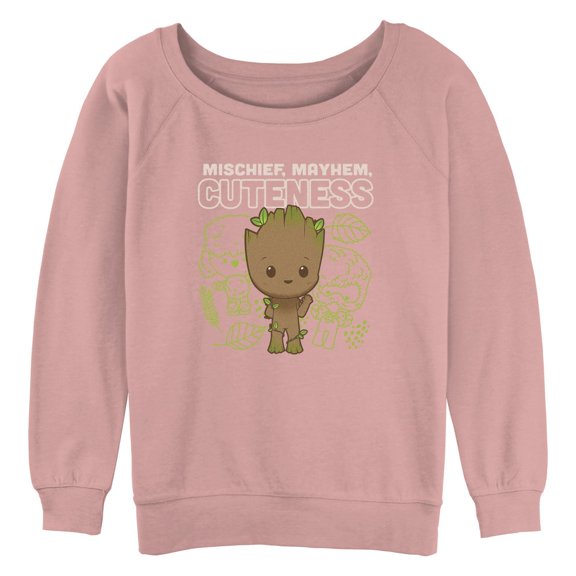 Junior's Marvel: I Am Groot Mischief Mayhem Cuteness Sweatshirt