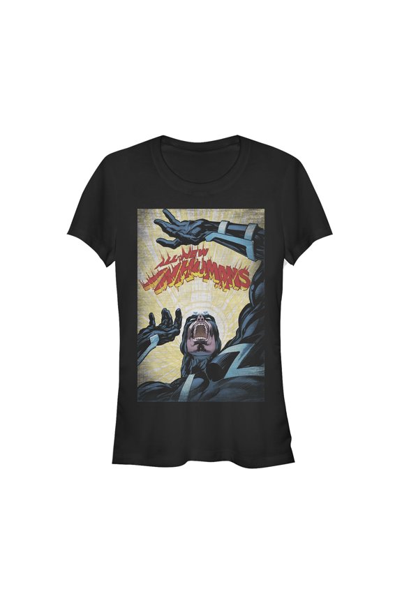 Junior's Marvel Inhumans Bolt Flame Graphic Tee Black Small
