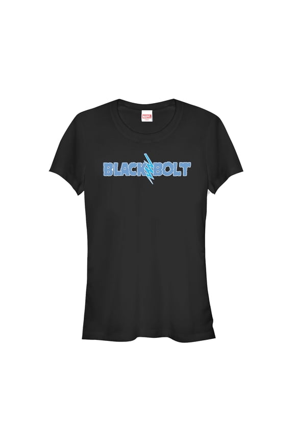 Junior's Marvel Inhumans Bolt Logo Graphic Tee Black Medium